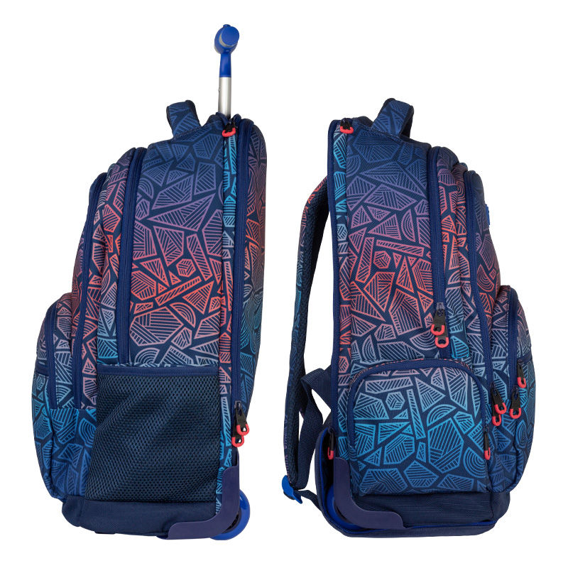 Miniature : Sac à dos à roulettes 6 fermetures éclair (25L) Fit, bleu