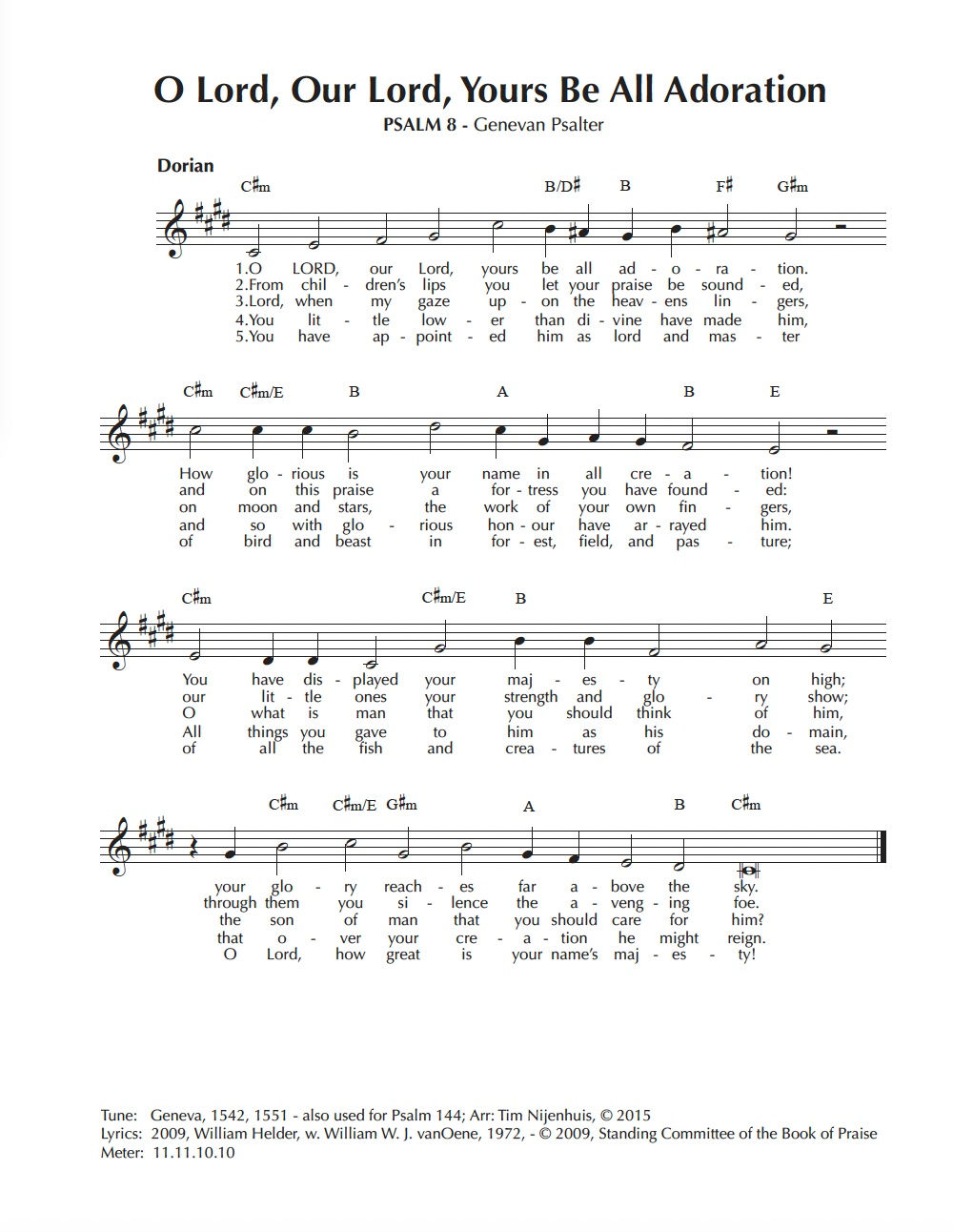 008 - Psalm 8 Geneva Lead Sheet