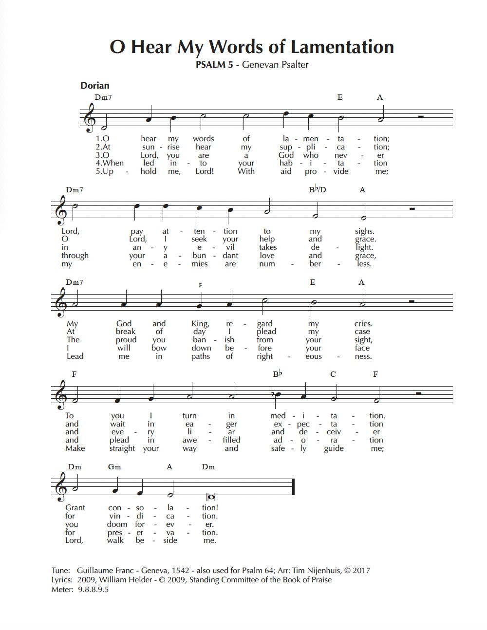 005 - Psalm 5 Geneva Lead Sheet