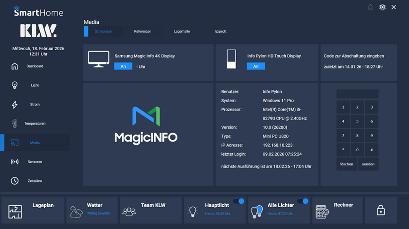 Haussteuerung Touchdisplay