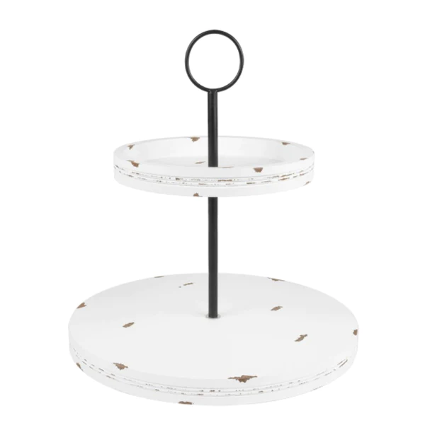 chippy white tiered tray