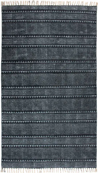 indigo block print rug