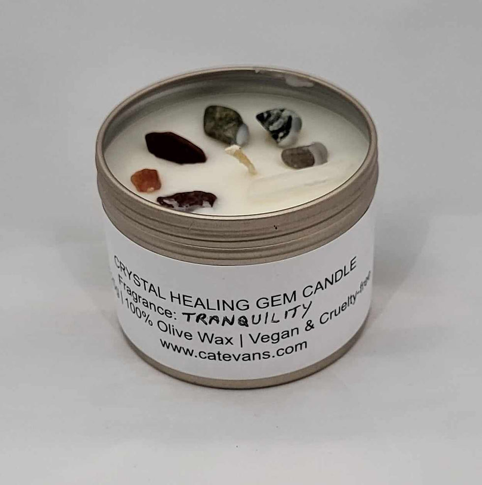 Thumbnail: Olive Wax Crystal Healing Gem Candle vegan-friendly