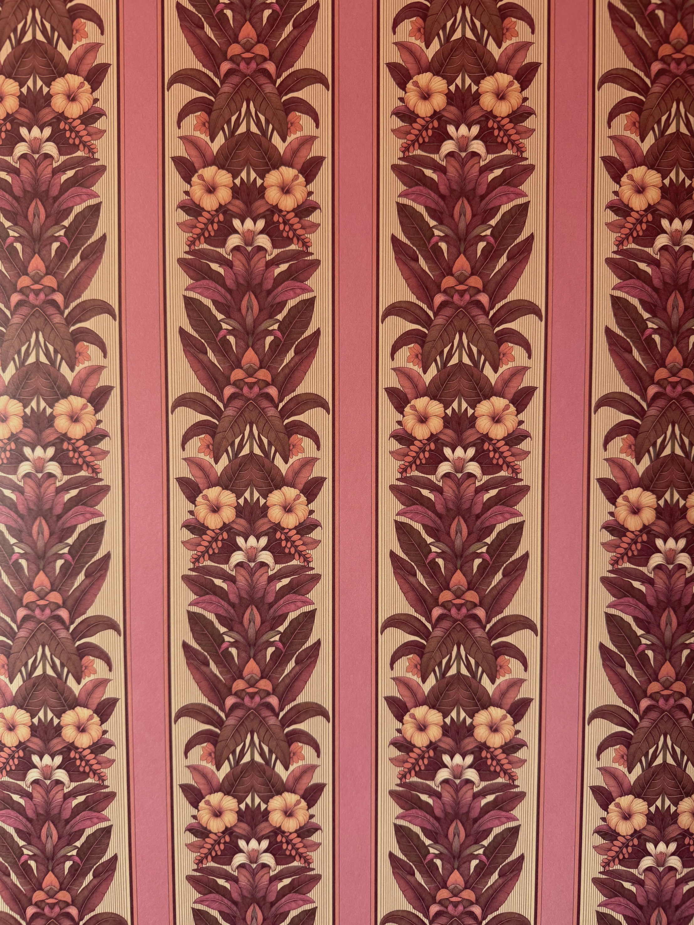 Hibiscus Parade - Antique Damson - Wallpaper
