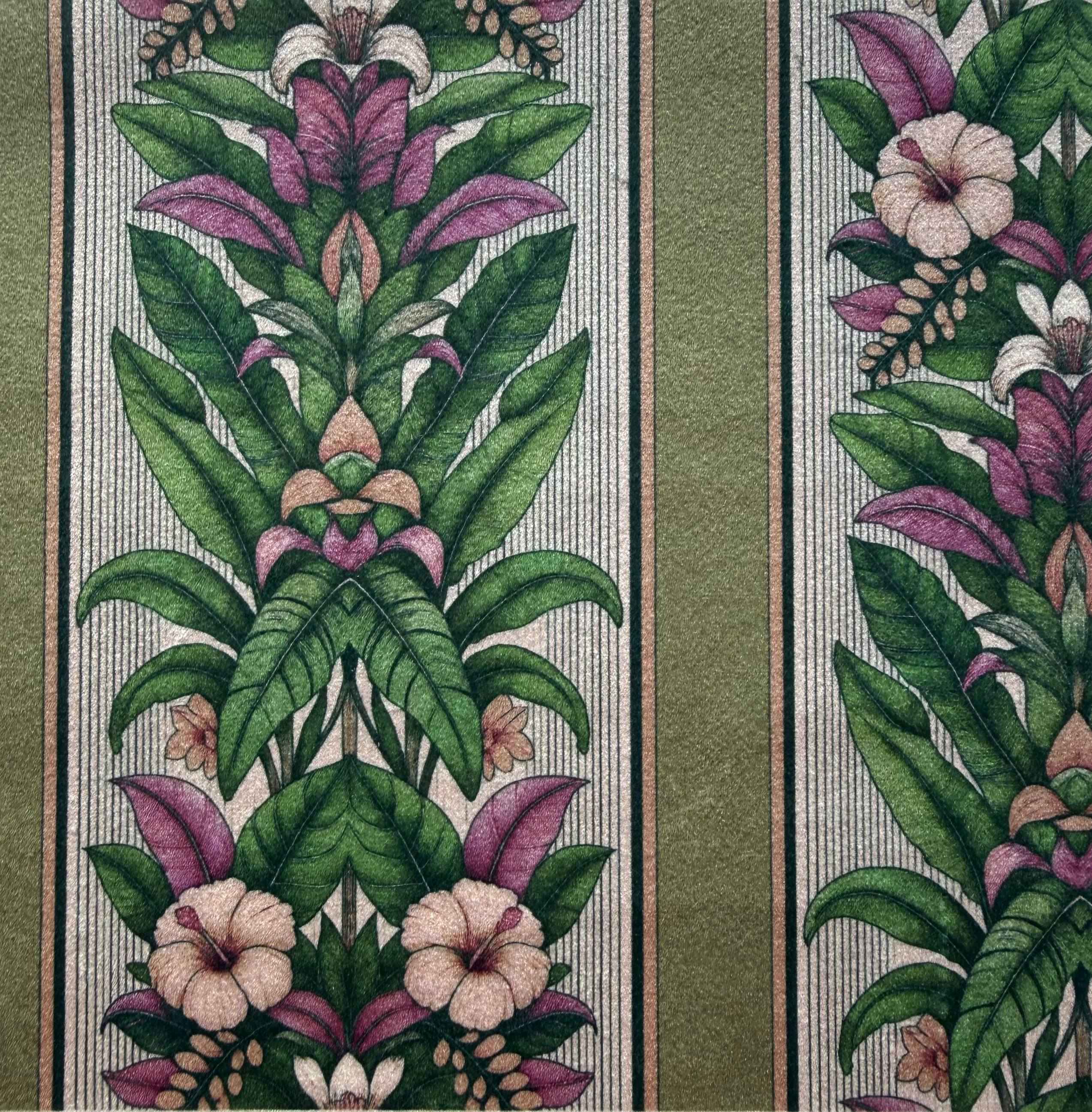 Hibiscus Parade - Blushed Green - Luxe Velvet Shine