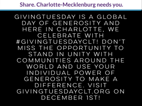 🖤 Help us and other Charlotte nonprofits on #GivingTuesdayCLT!❤️