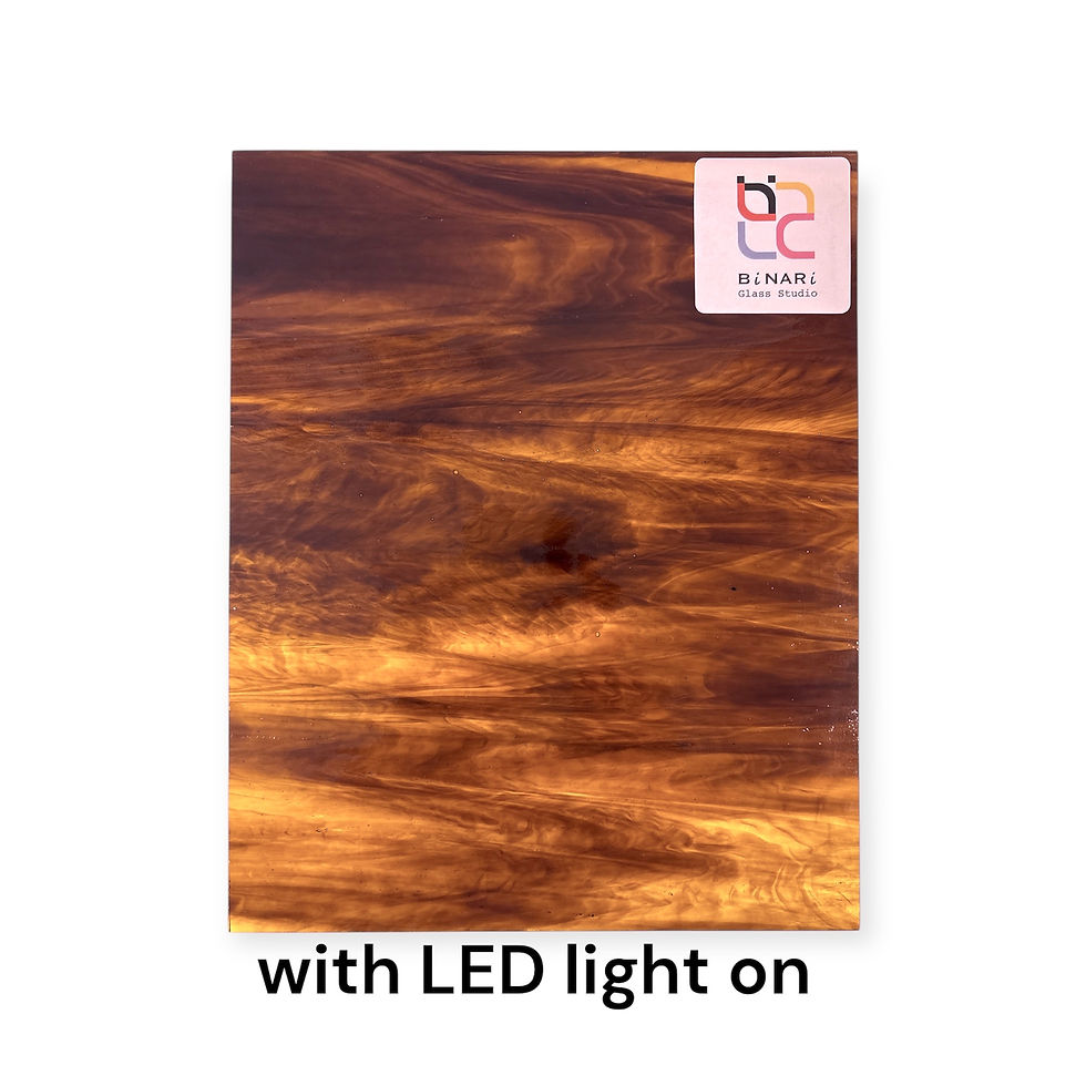 Thumbnail: 8x10 in Stained Glass: Medium Amber and Dark Amber Brown, Streaky Crystal