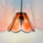 Small Hanging Rose Lamp_Art Deco Vintage Stained Glass Light