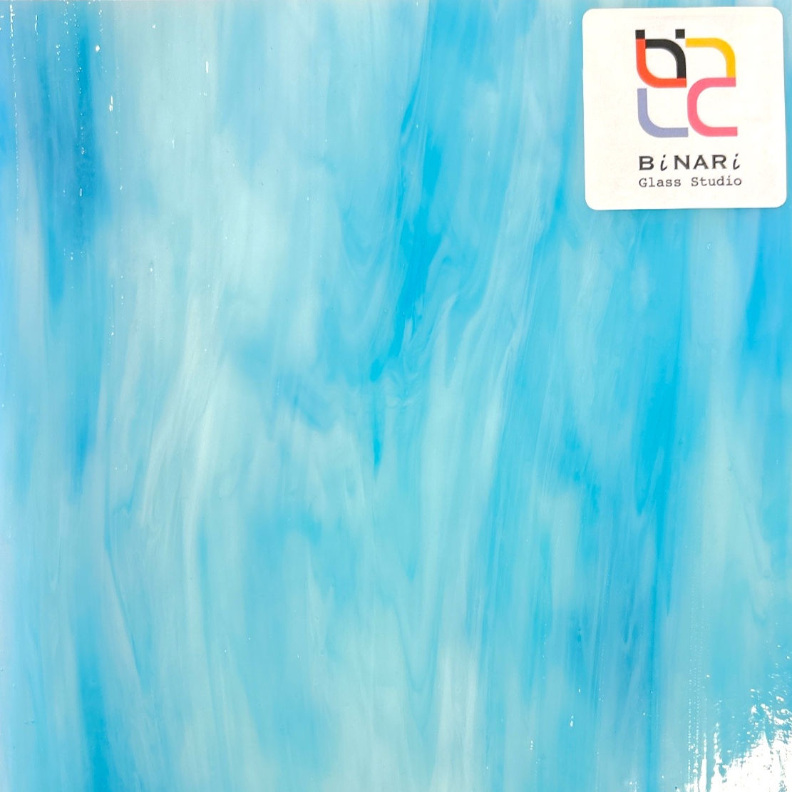 8x10 in Stained Glass: Sky Blue Wispy Opal