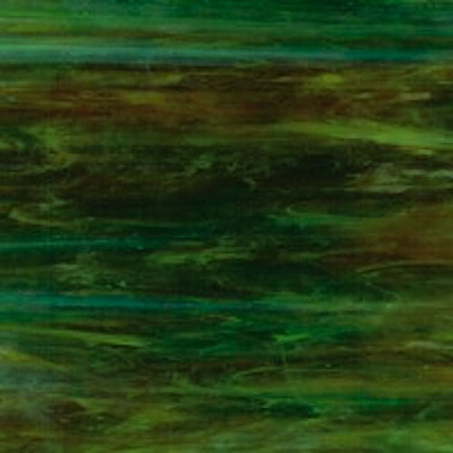 Thumbnail: 8x10 in Stained Glass: Green w/Steaks of Amber & White Opal