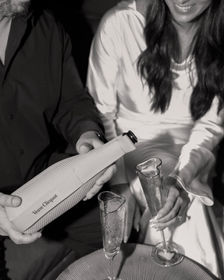 ENGAGED WITH CHAMPAGNE BLACK AND WHITE