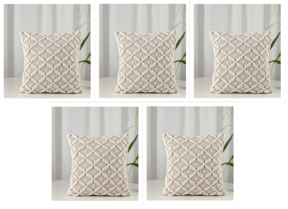 Thumbnail: Macrame Cushion Cover & Cushion