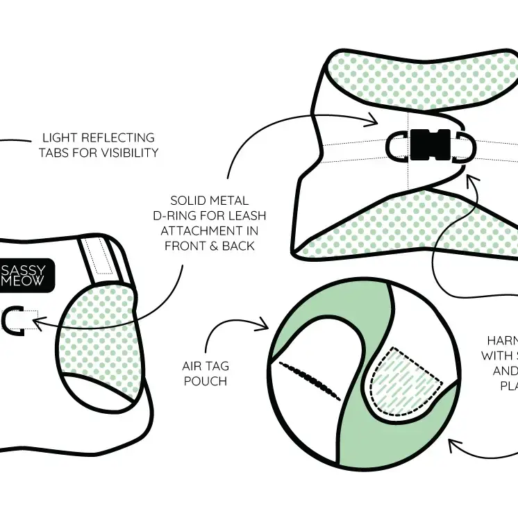 Miniatura: Sassy Meow- Cat Step-in Harness-Portofino