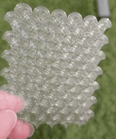 fan pattern printed into first layer of 