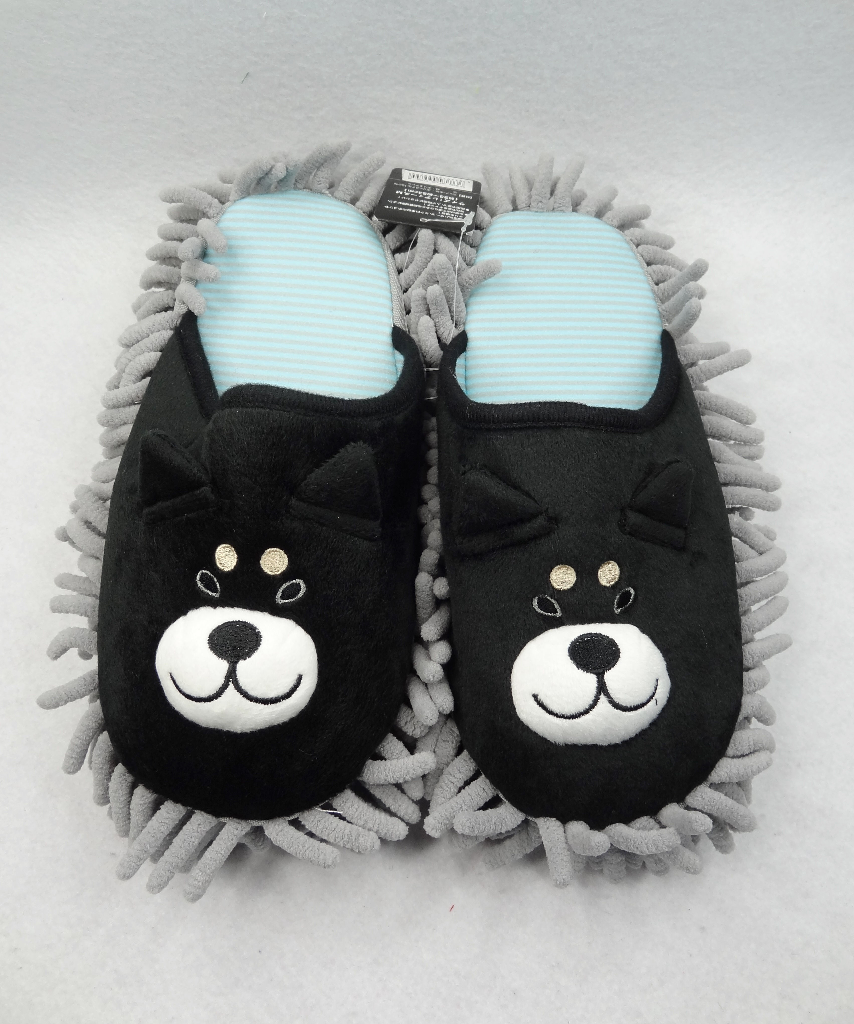 D01738_2 柴犬打掃拖鞋_黑