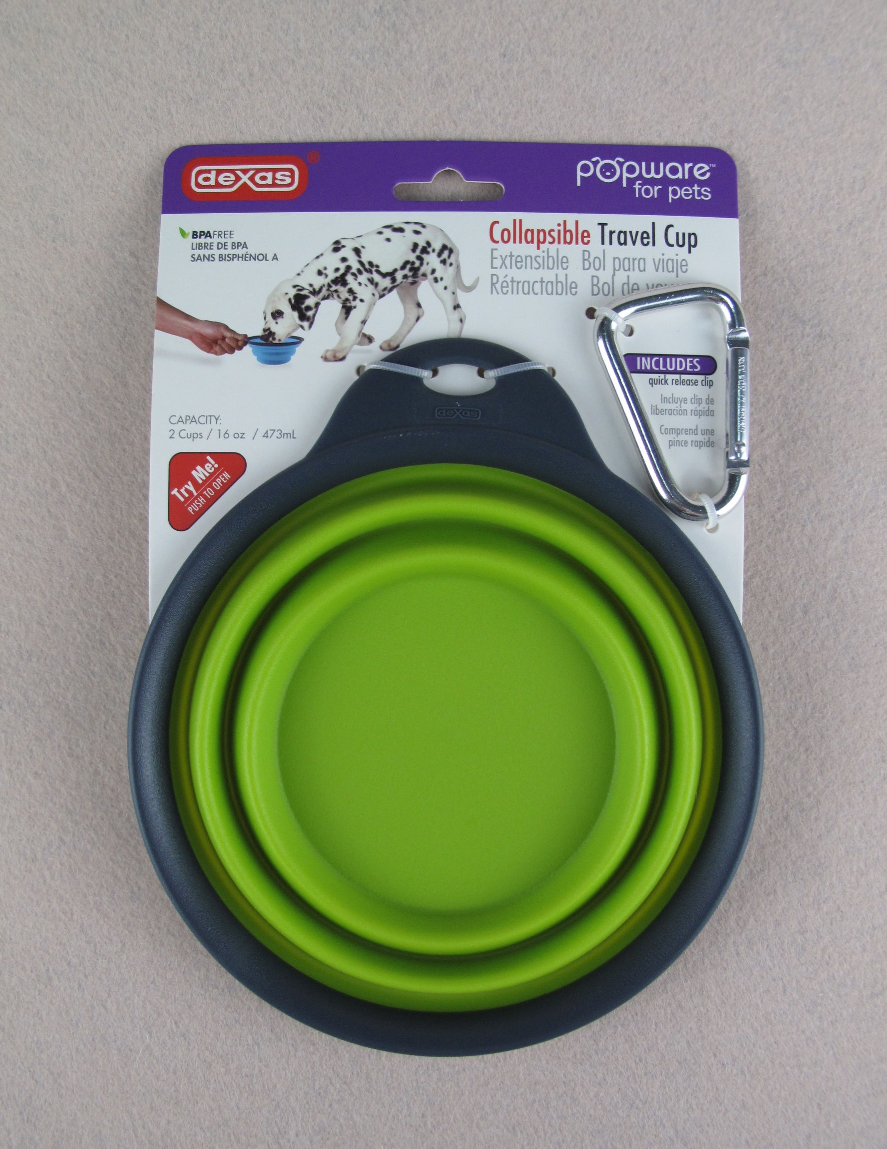 D01045 Dexas Travel Cup includes Carabiner-GN