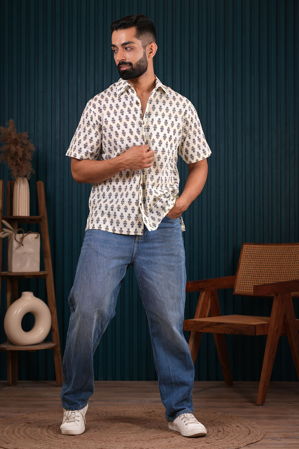 Wild Bloom Cotton Printed Shirt