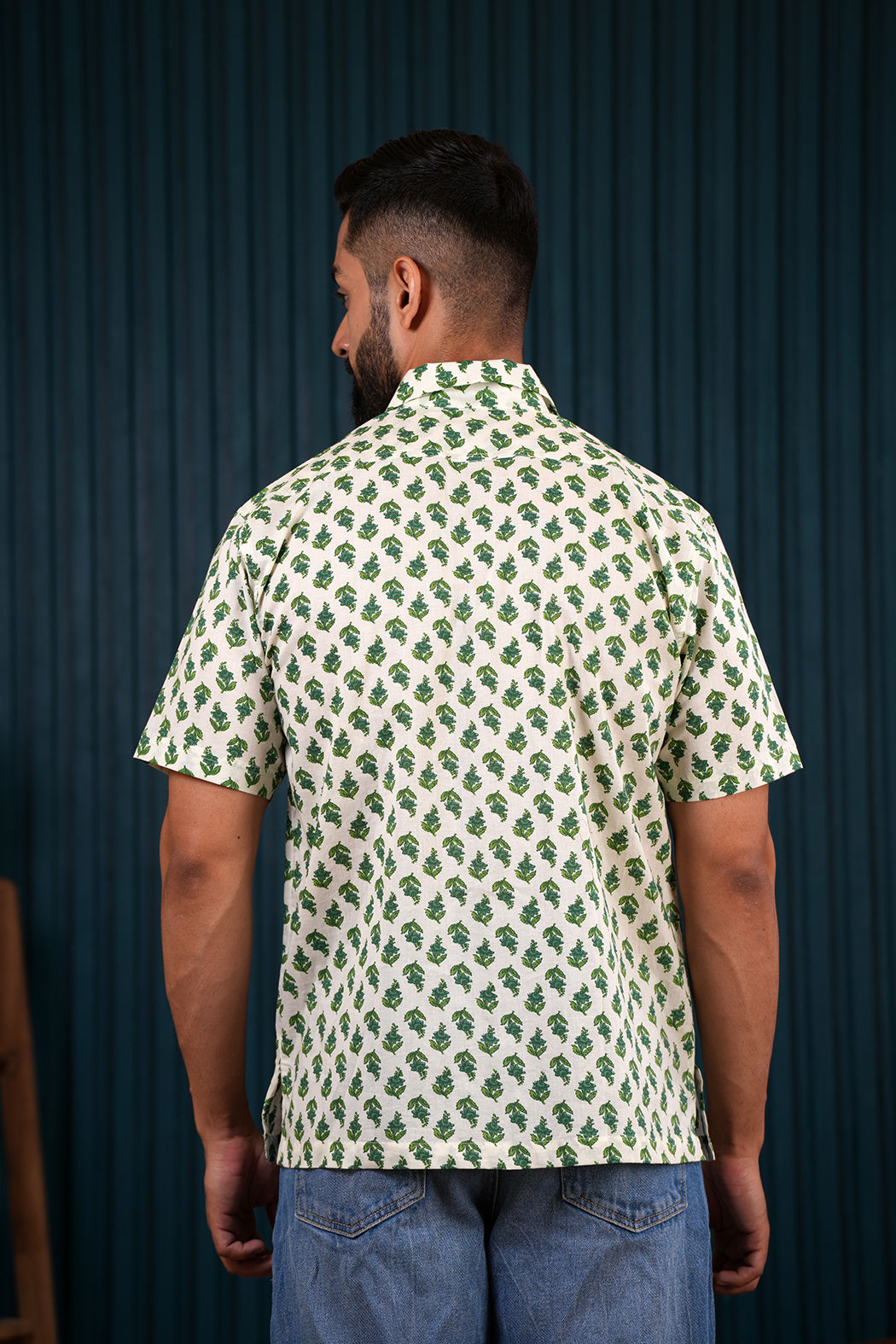 Green Bloom Cotton Printed Shirt