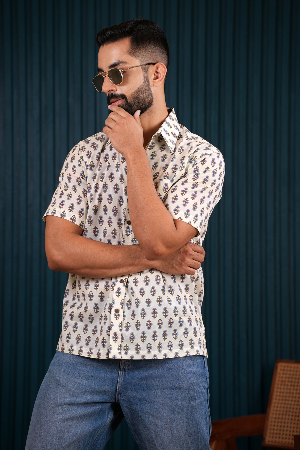 Wild Bloom Cotton Printed Shirt