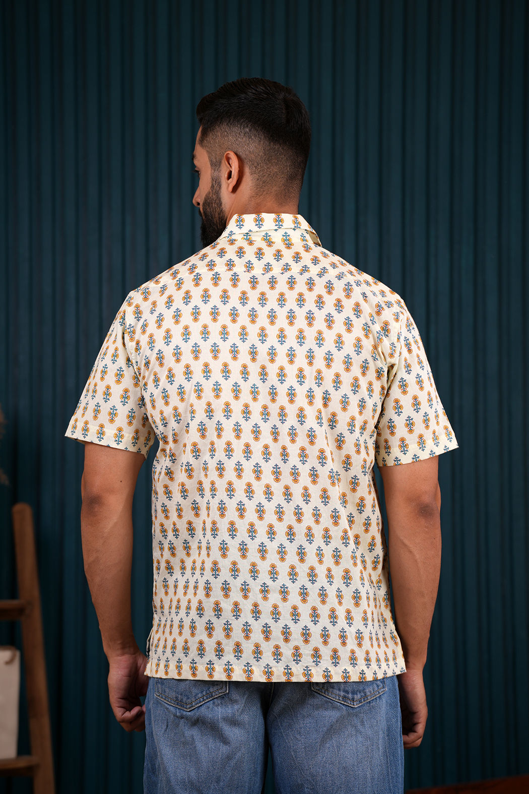 Yellow Bloom Cotton Printed Shirt
