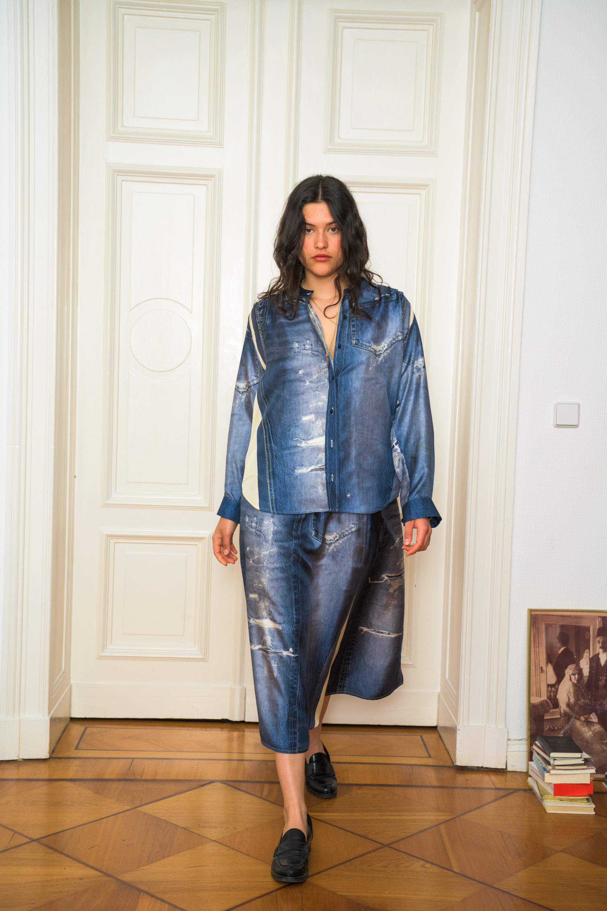 Blouse - SILK Denim Print