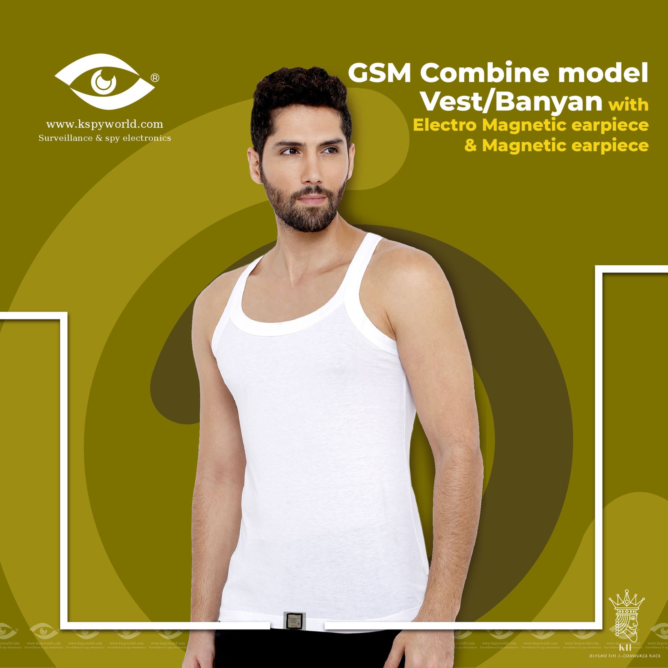 Combine model Vest Banyan with Spy Earpiece Nano + Electronic