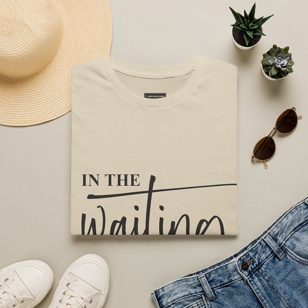 Miniatura: Inspirational Waiting Tee — “In The Waiting God Is Working” Christian T-Shirt