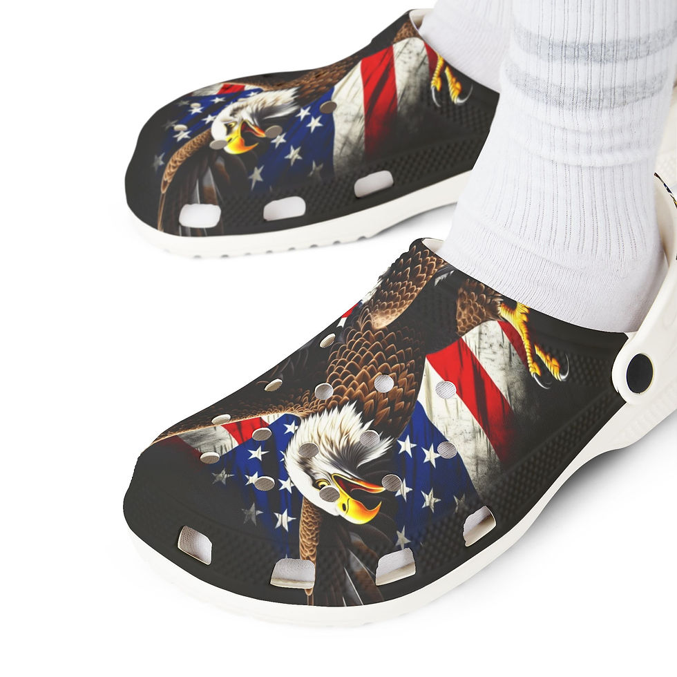 תמונה ממוזערת: Patriotic Eagle EVA Foam Clogs — American Flag Slip-On Shoes