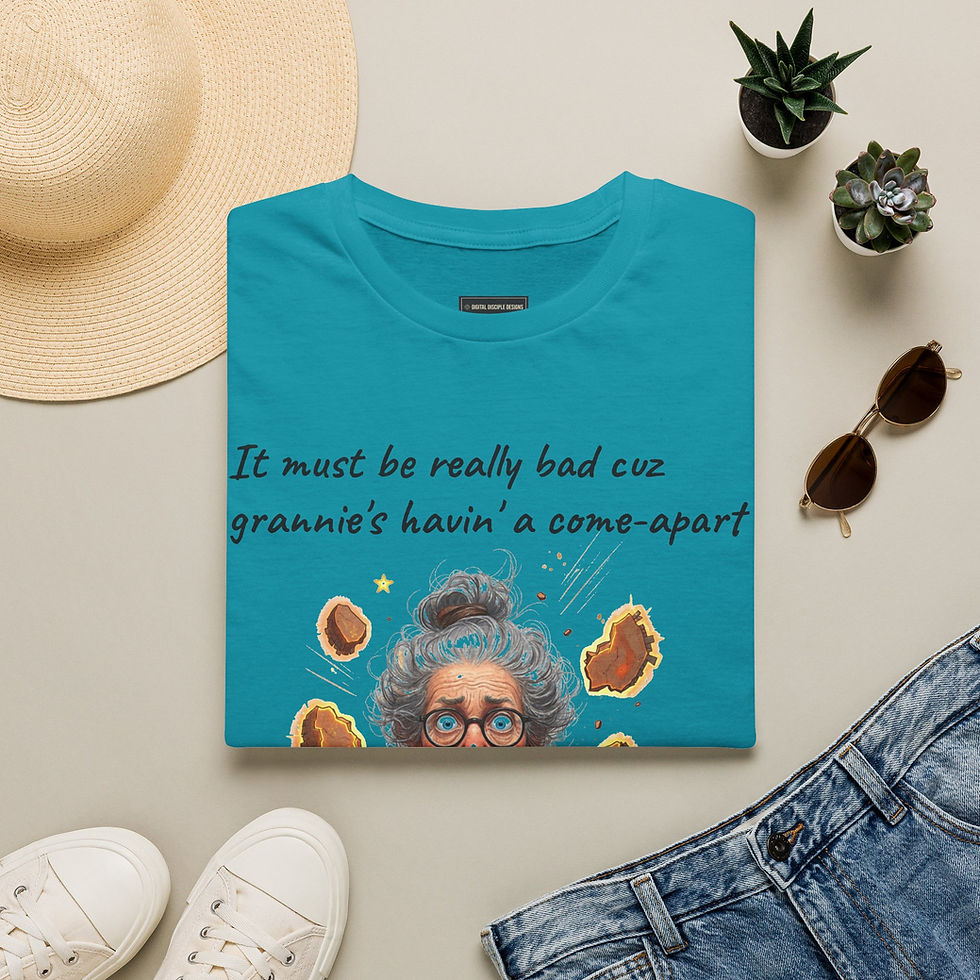 Thumbnail: Grandma "Come Apart" Shock T-Shirt — Funny Surprised Granny Graphic Tee 