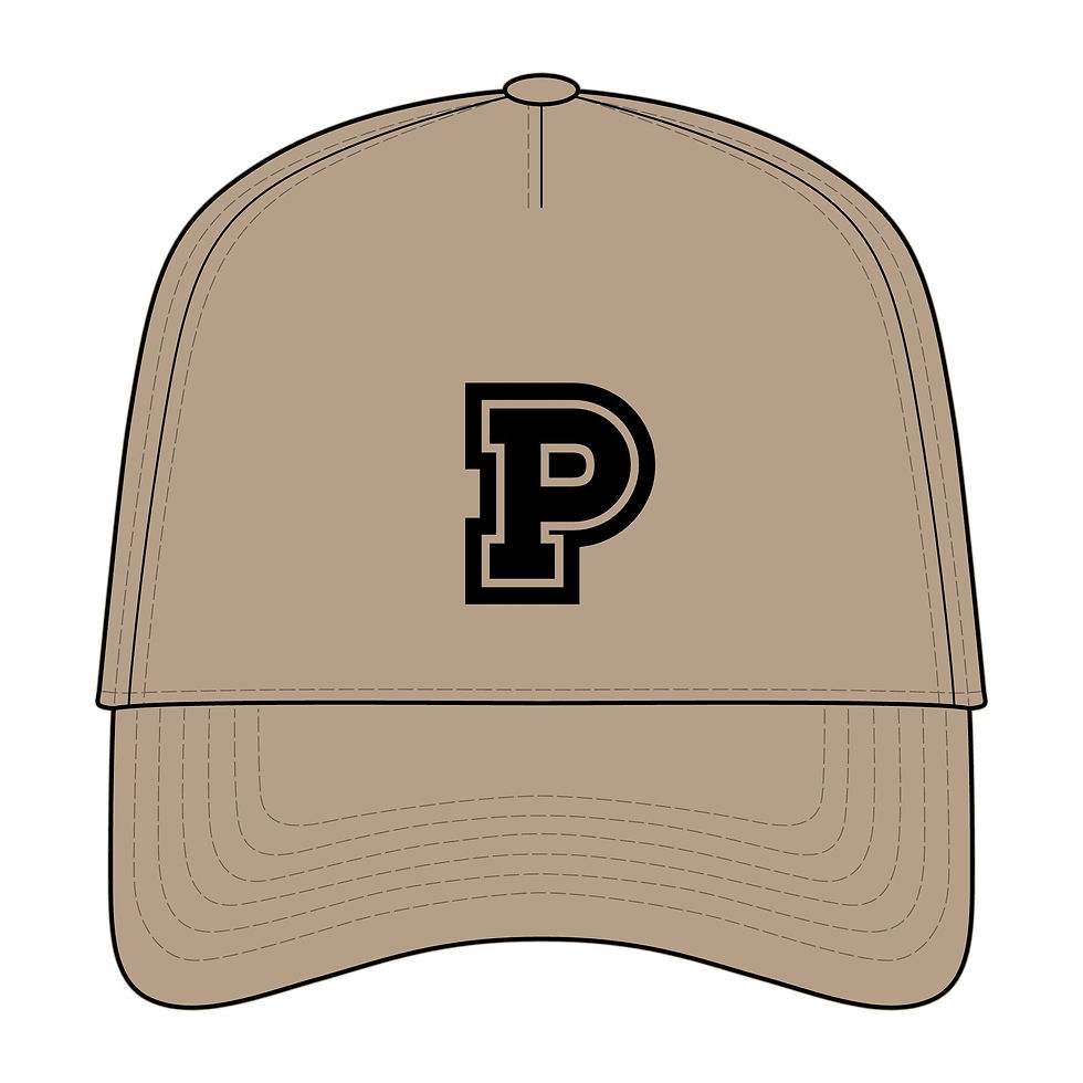 Miniaturebillede: P Lettermed Collegiate Five-Panel Cap — Varsity P Embroidered Baseball Hat