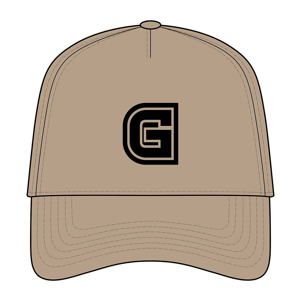 Miniature : G Letter Embroidered Five-Panel Cap — Minimal Monogram Truckers Hat