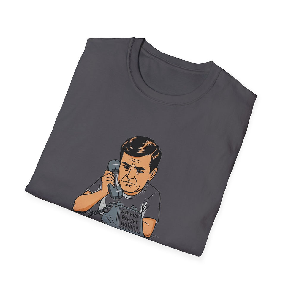 Thumbnail: T-Shirt — “Atheist Prayerline” Funny Vintage Phone Graphic Tee 