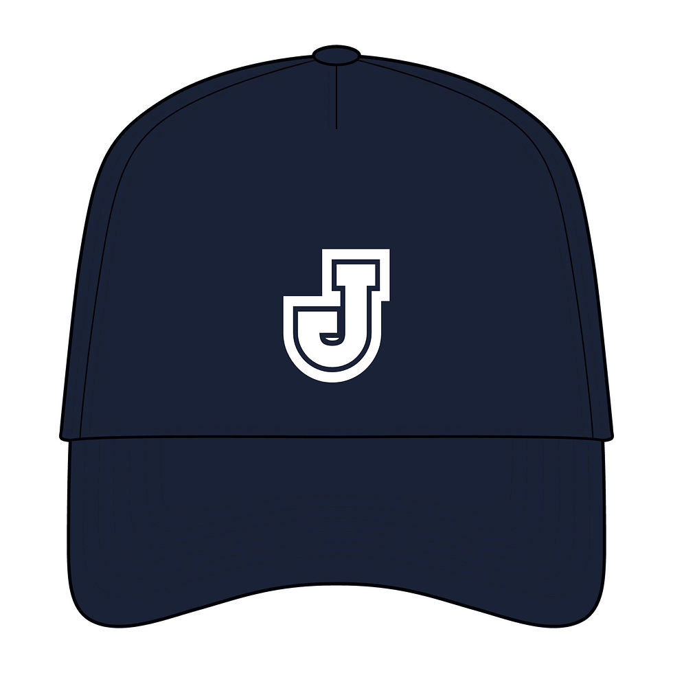 Miniatura: Initial J Embroidered Baseball Cap — Retro Varsity Letter Five-Panel Hat