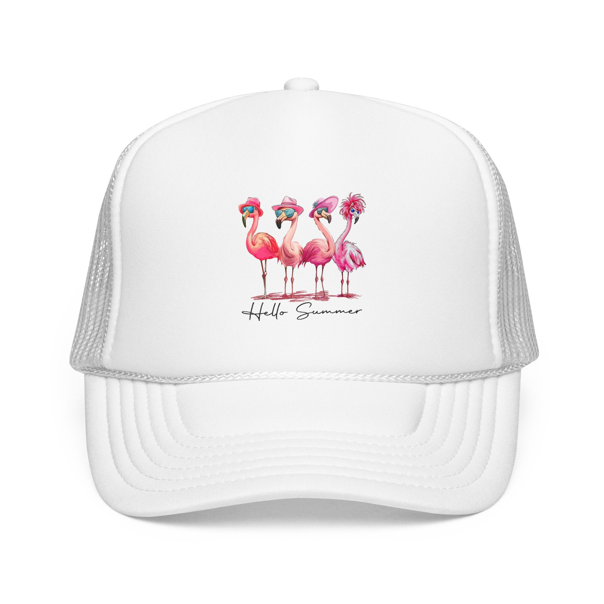 Hello Summer Flamingo Trucker Hat