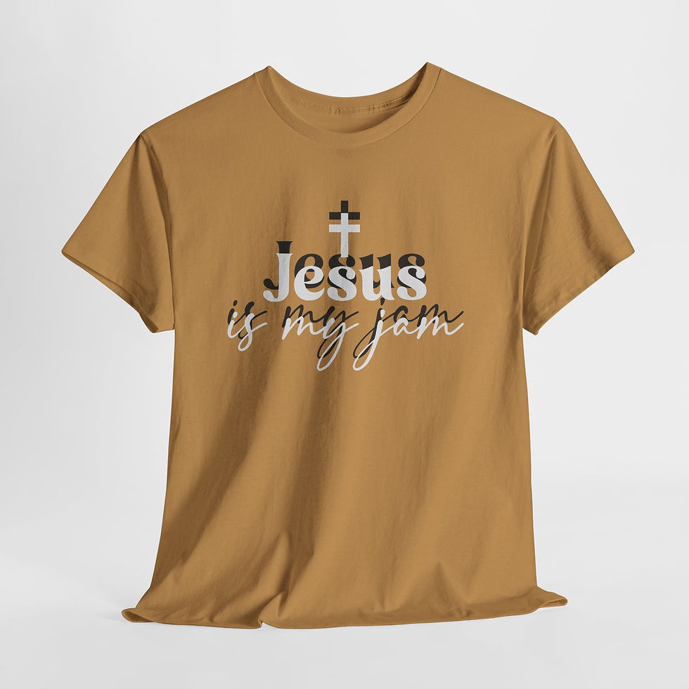 Küçük resim: Jesus Is My Jam T‑Shirt — Christian Faith Tee with Cross