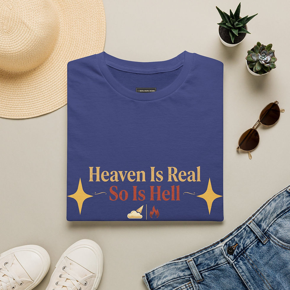 Miniatura: T-Shirt — "Heaven Is Real, Hell Is Too" Inspirational Christian Graphic Tee
