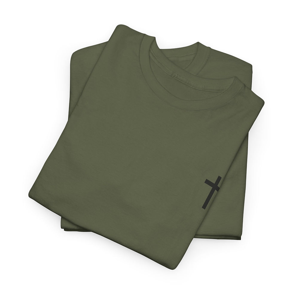Thumbnail: Cross Chest Heavy Weight Tee — Minimal Christian Cross Shirt