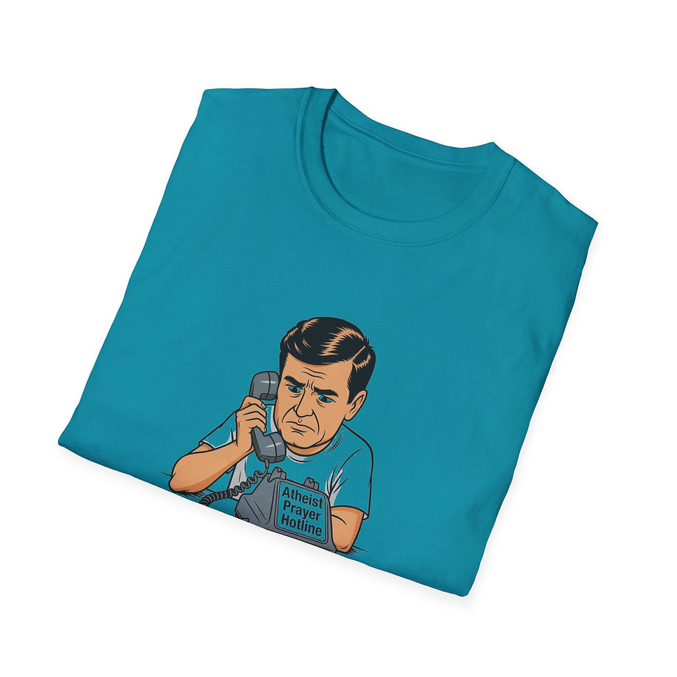 Thumbnail: T-Shirt — “Atheist Prayerline” Funny Vintage Phone Graphic Tee 