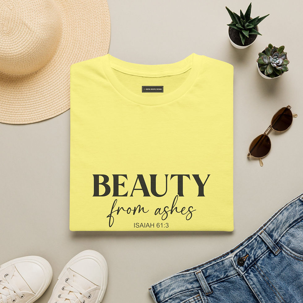 Thumbnail: Beauty From Ashes T‑Shirt — Inspirational Christian Quote Tee (Isaiah 61:3)