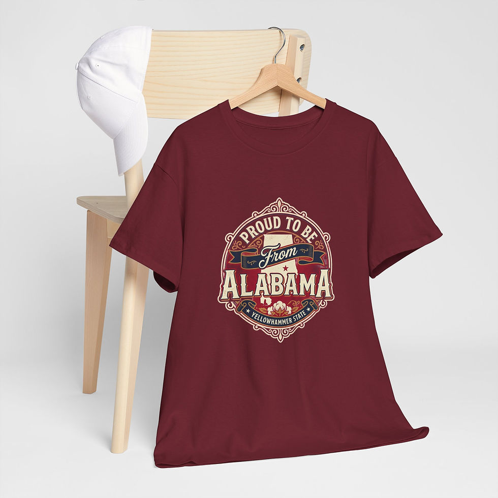 Miniatura: Alabama Retro Souvenir T-Shirt  Heavy Weight— Vintage 'Greetings From Alabama' 