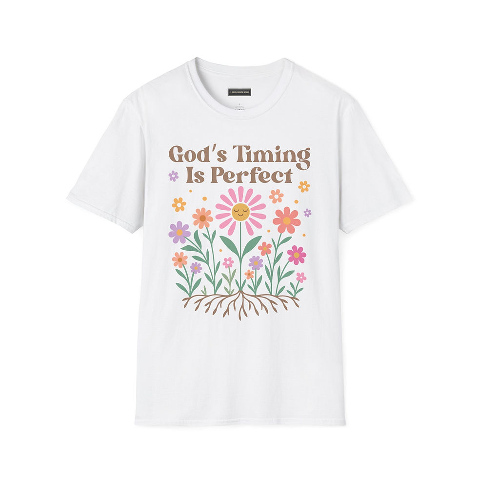 Thumbnail: God's Timing Is Perfect Tee — Floral Christian Inspirational T-Shirt