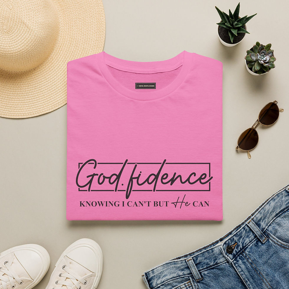 Pikkukuva: God-fidence T-Shirt — "Knowing I Can’t but He Can" Christian Faith Tee