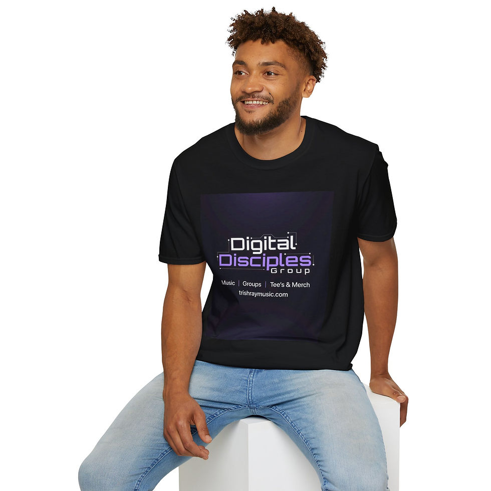 Pikkukuva: Digital Disciples Group T-Shirt — Retro Neon Logo Tee for DD Members and Fans