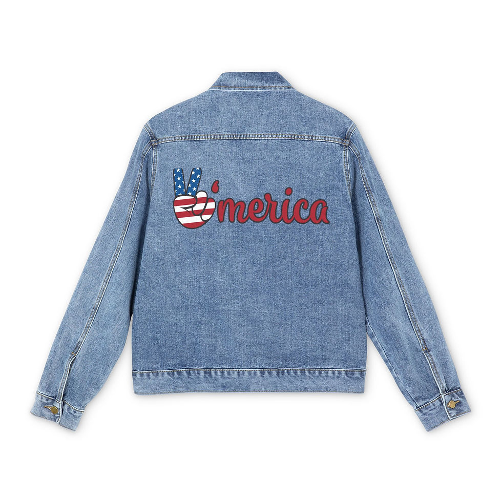 Thumbnail: Denim Jacket — America Patriotic Size Up to 2XL