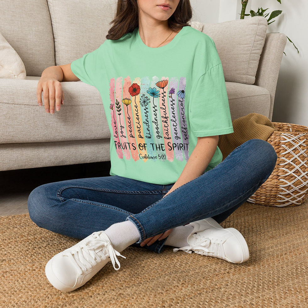 Thumbnail: Fruits of the Spirit Floral Tee — Christian Inspirational Shirt