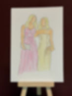 Watercolour illustration of two women