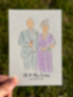 Watercolour illustration of a man and woman