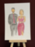 Watercolour illustration of a man and woman