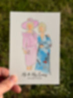Watercolour illustration of two women