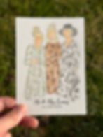 Watercolour illustration of three women